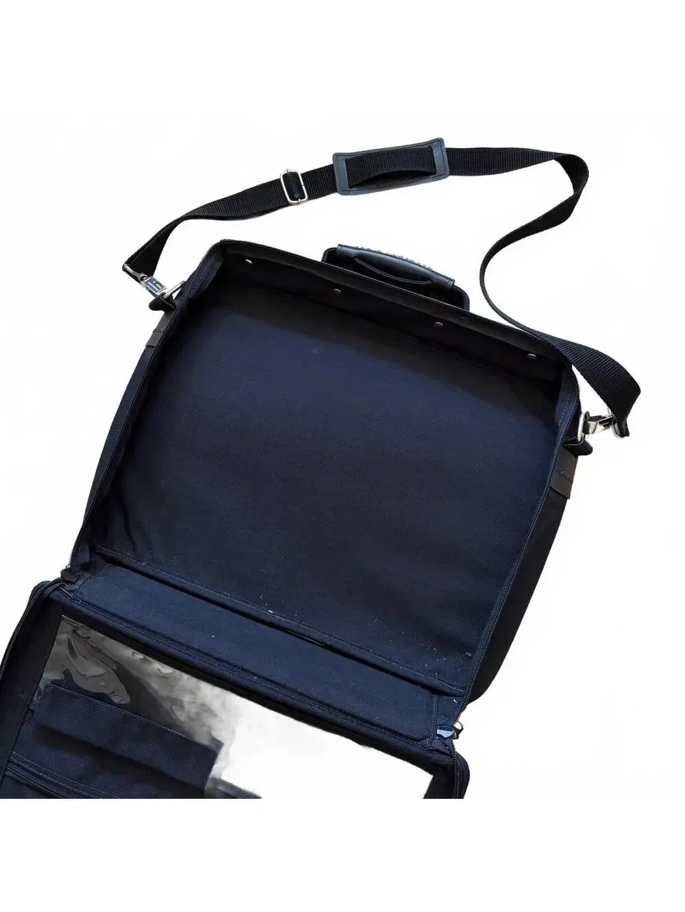 Vintage 90s Mandarina Duck Tank Briefcase Shoulder Bag Business Travel Rib Black